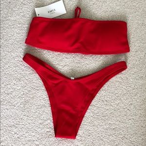 Red zaful bikini bandeau